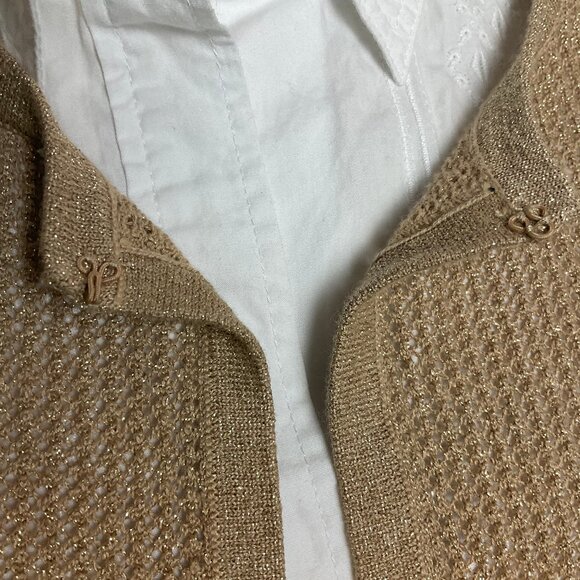 TALBOTS gold/tan cardigan Sz Small - Picture 4 of 11